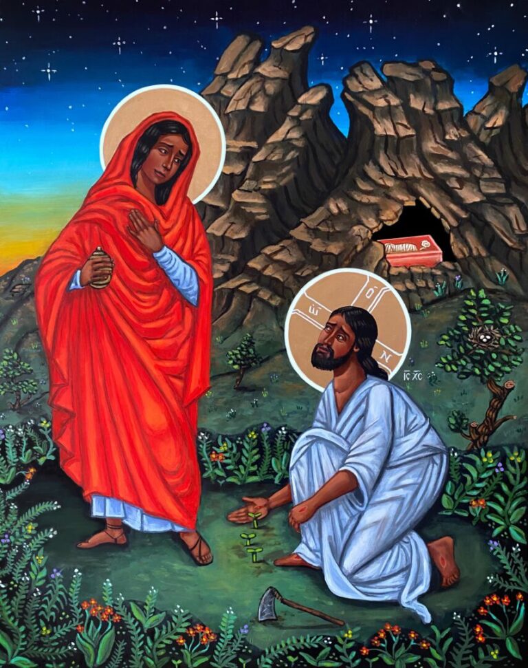 Mary Magdalene and Christ the Gardener by Kelly Latimore. Used with permission.